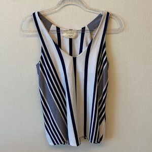 🎉HP🎉 Anthropologie Puella Navy/White Striped Top • Sz S